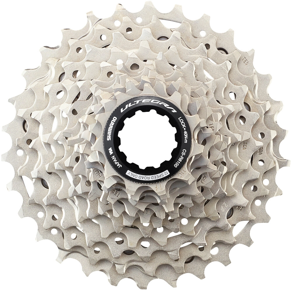 0893767 Shimano Kassette Ultegra, 11-30 Zähne, CS-R8100, 12-fach, Hyperglide+, Stahl vernickelt, silber