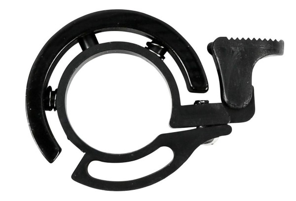07315 Fahrrad-Glocke Ring, ringförmige Fahrradklingel, Alu, 39 mm, Montage links oder rechts, schwar