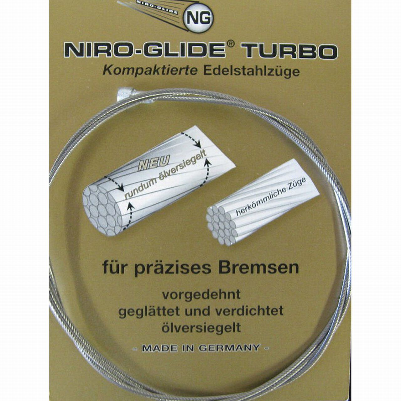 Turbo Fasi Niro-Glide Bremshülle  Set Edelstahl Züge schwarz Walzen
