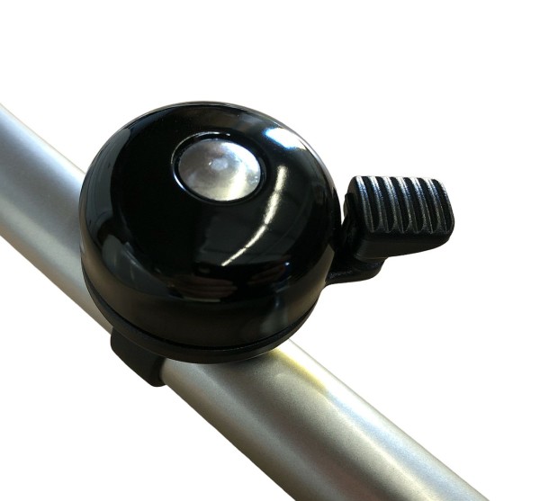 07318 Alu-Fahrradglocke, Ø 43 mm, Alu, hochwertige Japan-Glocke, schwarz