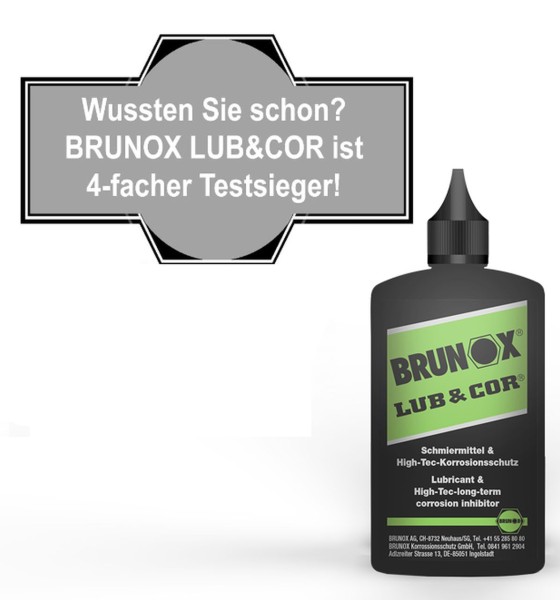 19381 LUB & COR, Schmiermittel & Korrisionsschutz, Brunox, 100 ML Tropfflasche