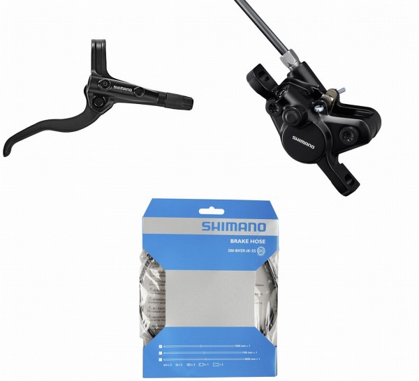 60208 Disc-Brake Set VR, Shimano MT 401, Hydraulisch, Bremshebel & Sattel, Hydr.-Leitung, schwarz