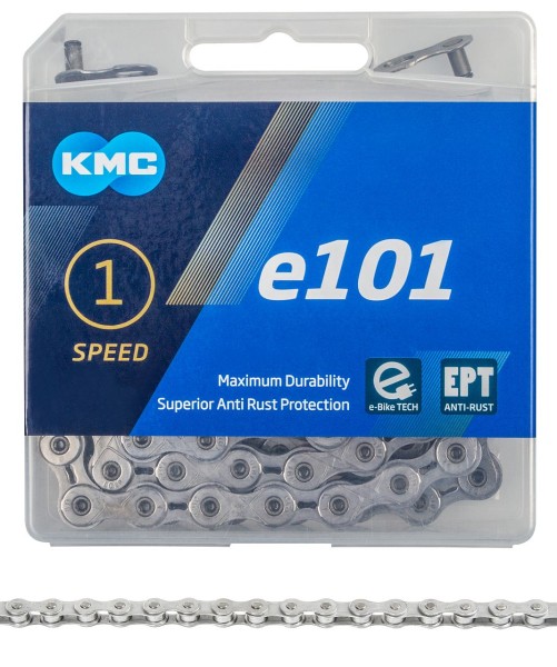 10106 Kette e101 EPT, 1/2" x 1/8", 112 Glieder, EPT (Anti-Rost), E-Bike, dark-silver