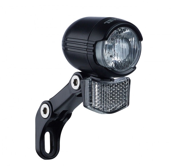01255 LED Scheinwerfer, Shiny 40 E-Bike, 40 Lux, 6-48 V, Halter & Reflektor